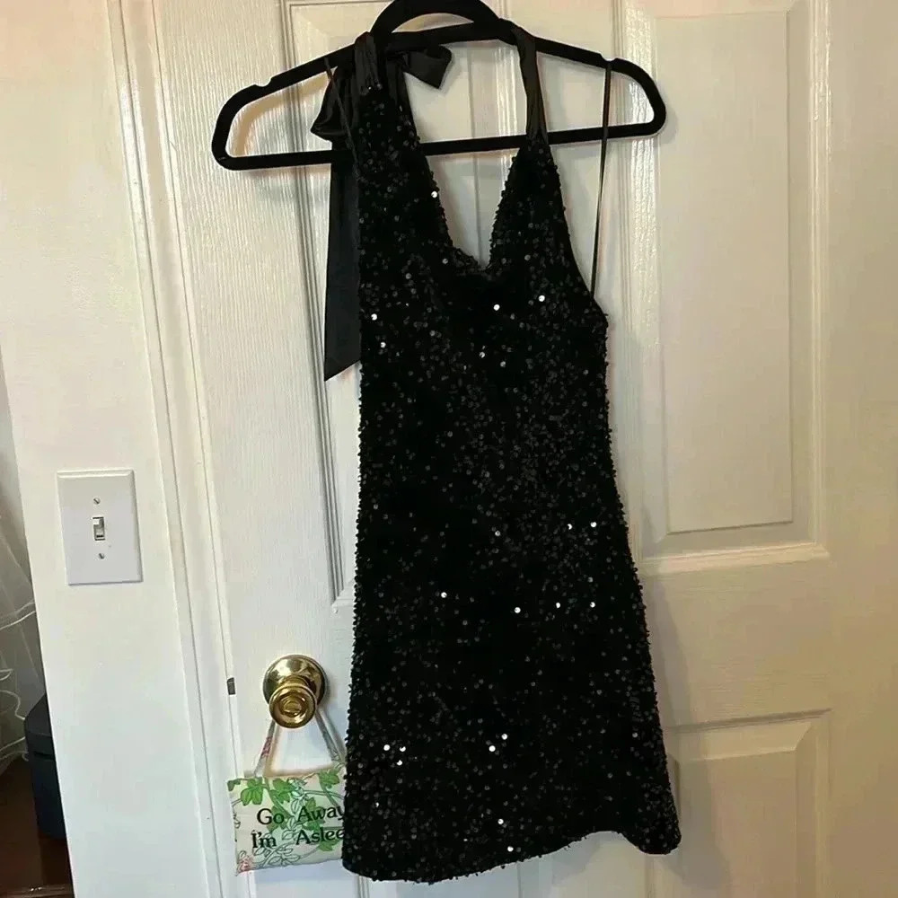 Black sequin dress size small
